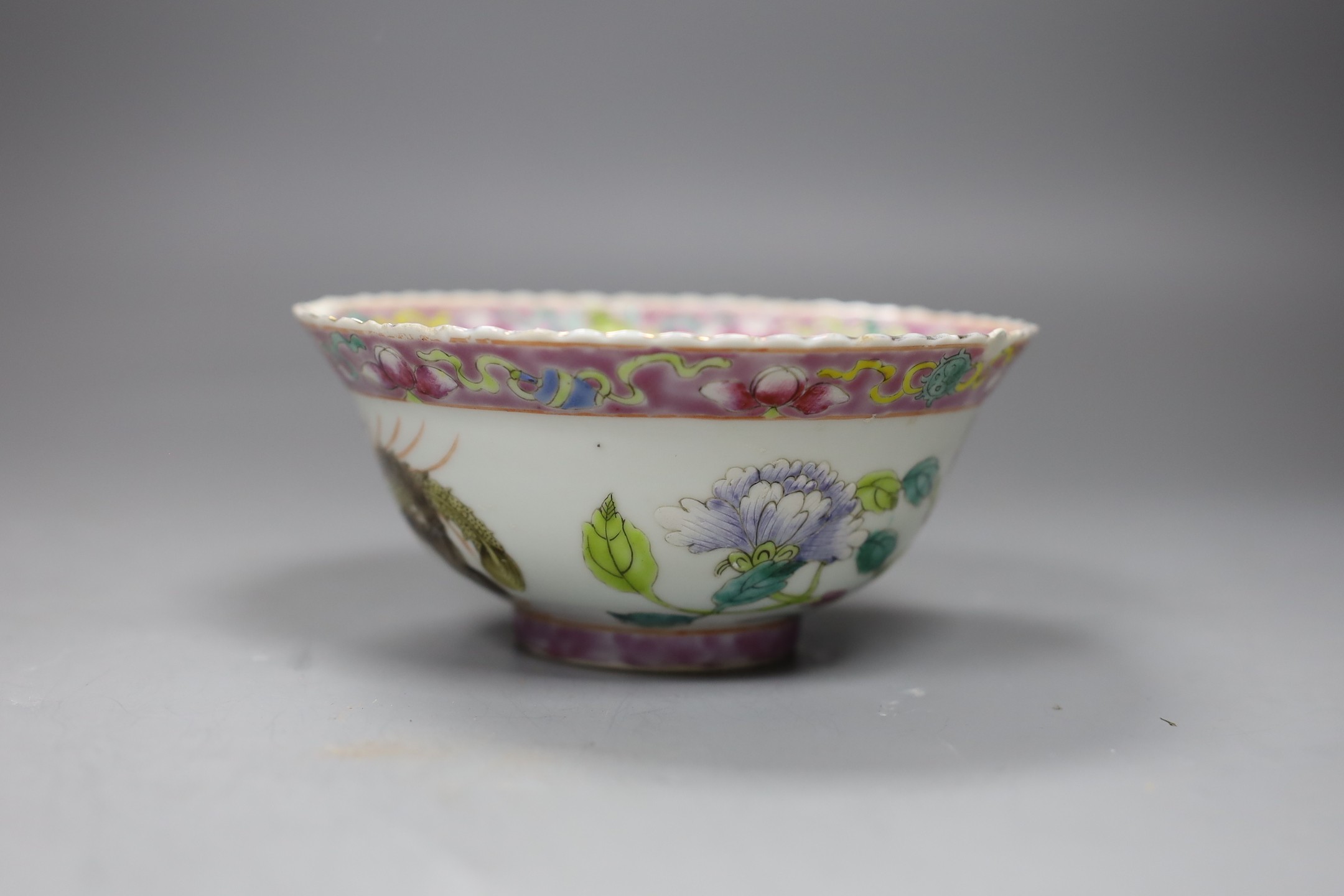 A Chinese Straits famille rose bowl, late 19th century, 13.5cms diameter
